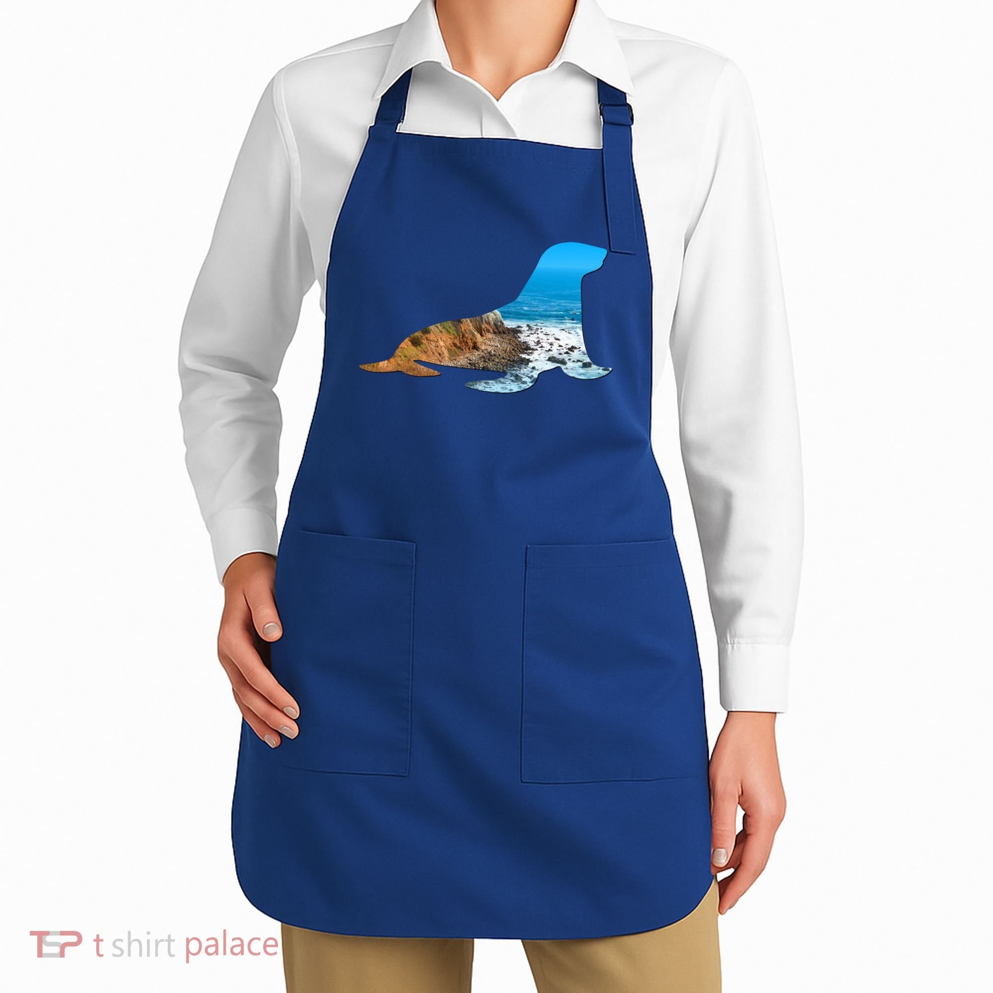 Sea Lion Seal Lovers Silhouette Earth Day And Ocean Week Gift Apron