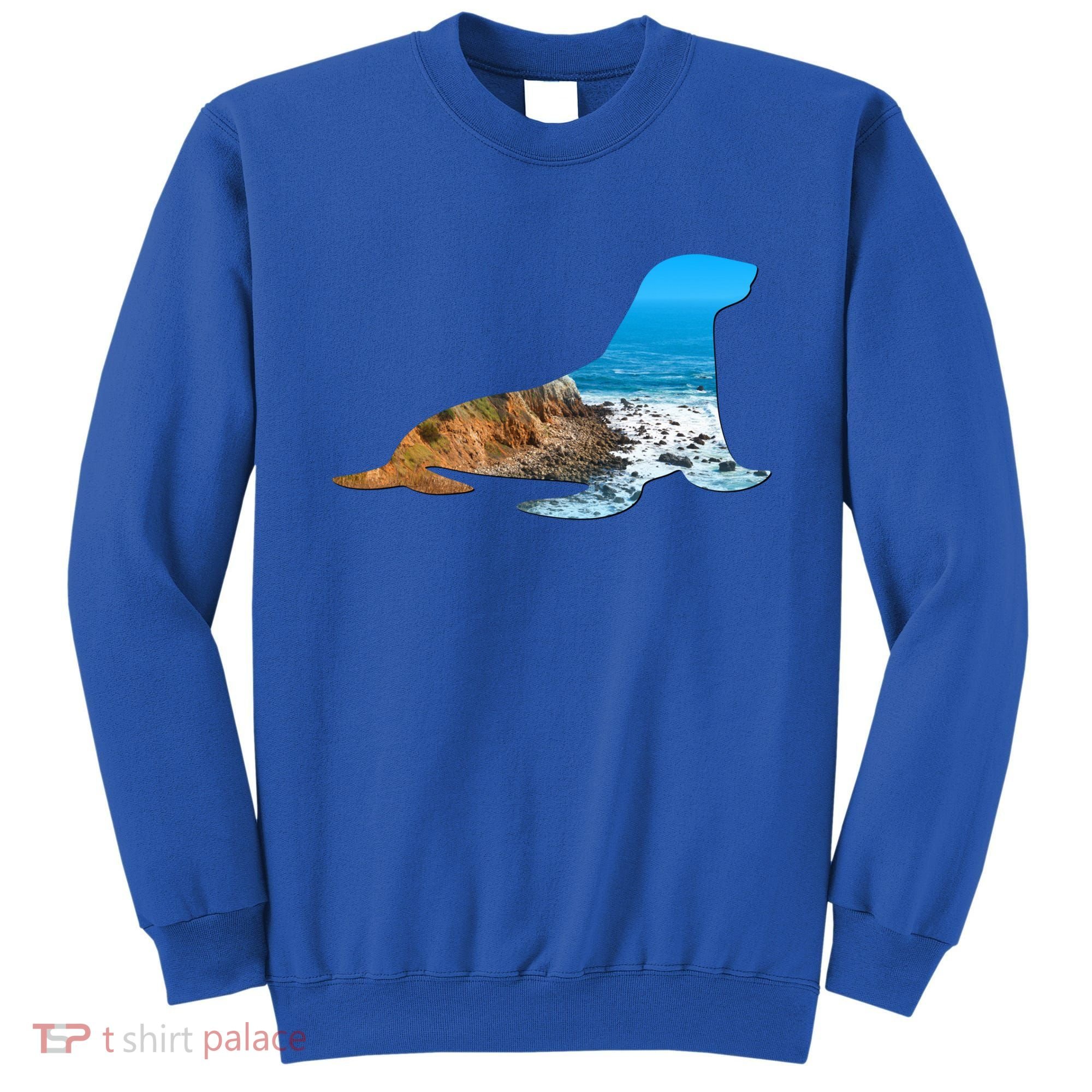 Sea Lion Seal Lovers Silhouette Earth Day And Ocean Week Gift Sweatshirt
