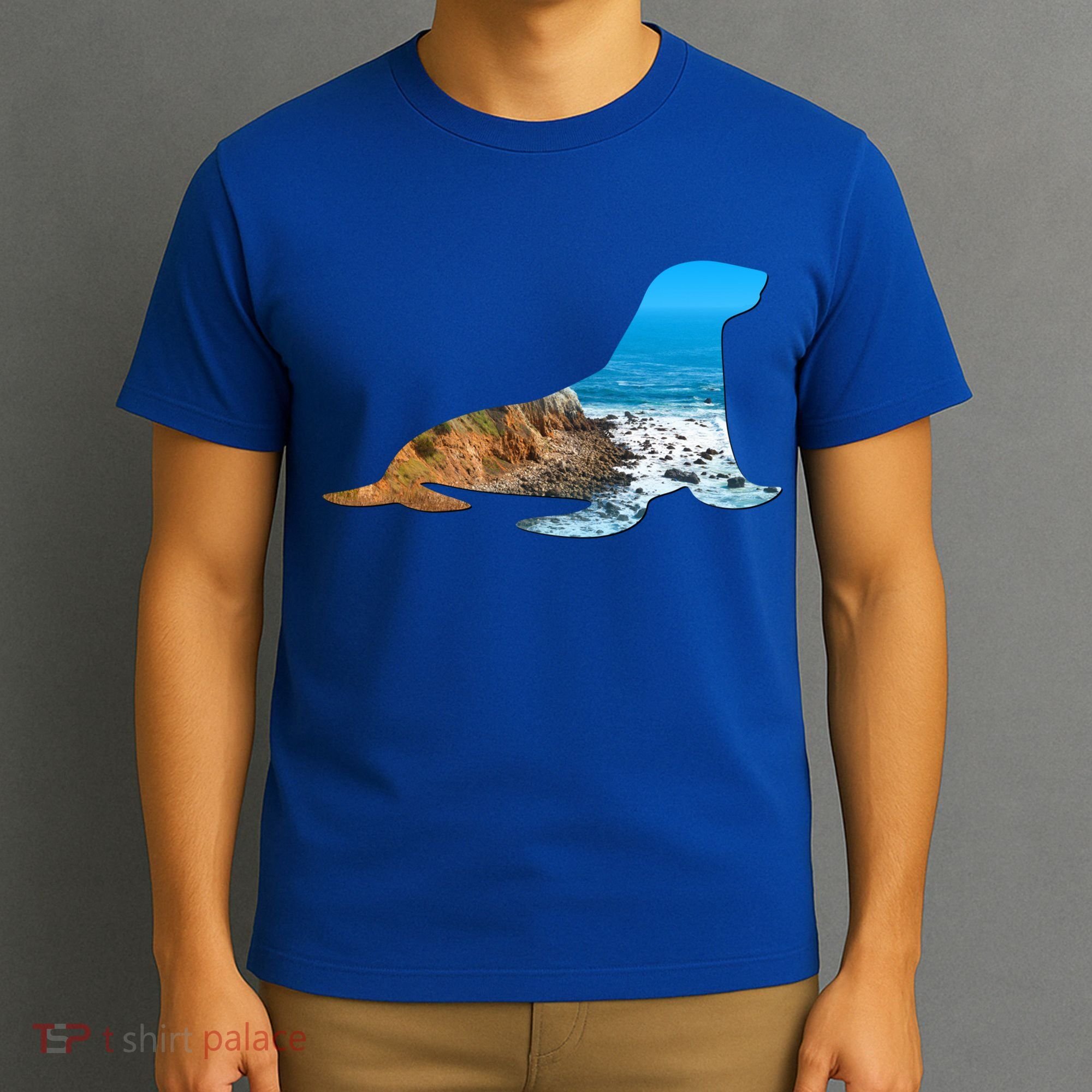 Sea Lion Seal Lovers Silhouette Earth Day And Ocean Week Gift T-Shirt