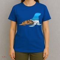 Sea Lion Seal Lovers Silhouette Earth Day And Ocean Week Gift T-Shirt thumb 4