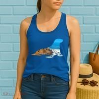 Sea Lion Seal Lovers Silhouette Earth Day And Ocean Week Gift Women's Tank Top thumb 2