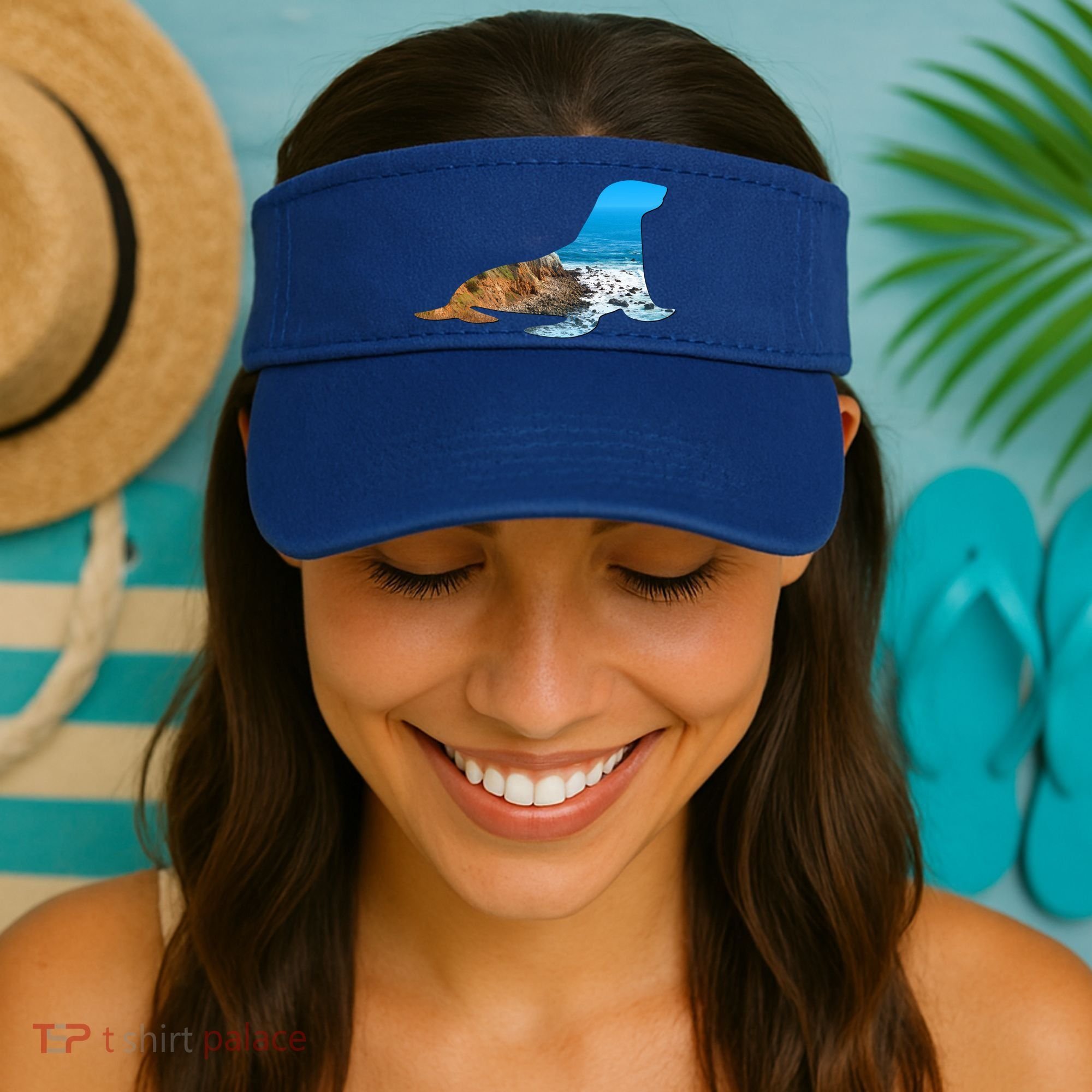 Sea Lion Seal Lovers Silhouette Earth Day And Ocean Week Gift Visor