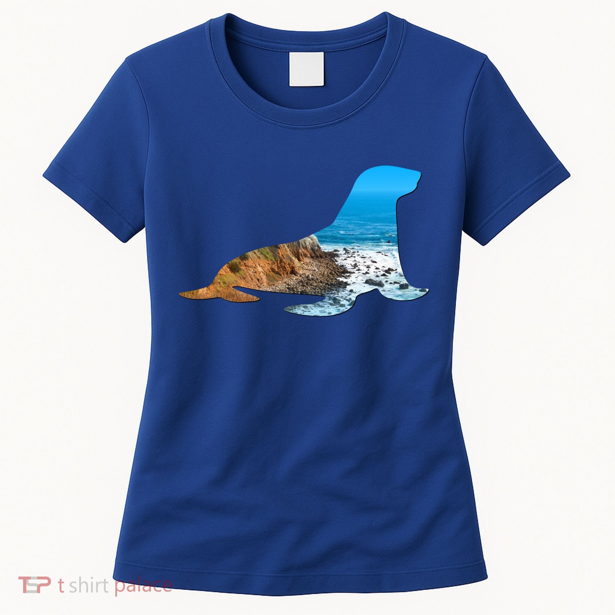 Sea Lion Seal Lovers Silhouette Earth Day And Ocean Week Gift Women's T-Shirt
