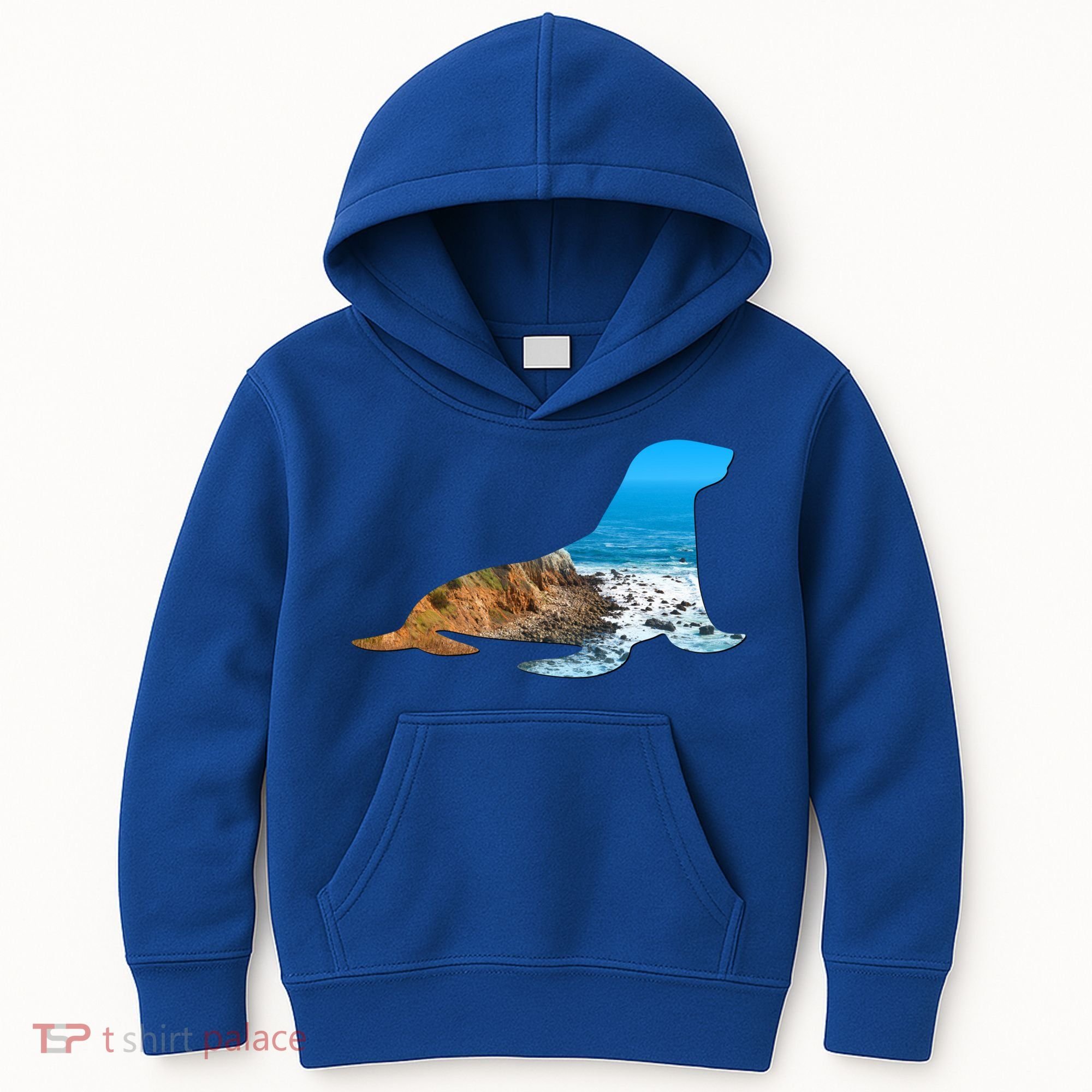 Sea Lion Seal Lovers Silhouette Earth Day And Ocean Week Gift Kids Hoodie