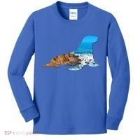 Sea Lion Seal Lovers Silhouette Earth Day And Ocean Week Gift Kids Long Sleeve Shirt thumb 0