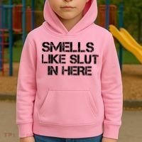 Smells Like Slut In Here Funny Kids Hoodie thumb 2