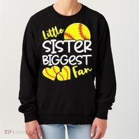 Softball Little Sister Biggest Fan Women's Sweatshirt thumb 0