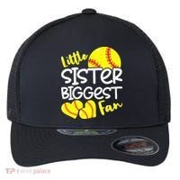 Softball Little Sister Biggest Fan Flexfit Unipanel Trucker Cap thumb 0