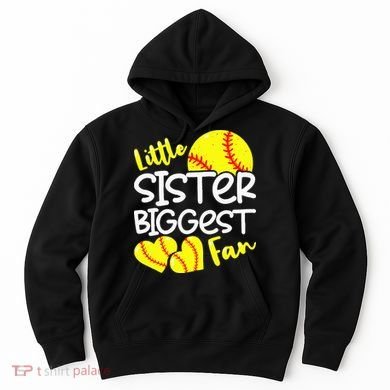 Softball Little Sister Biggest Fan Hoodie