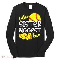 Softball Little Sister Biggest Fan Long Sleeve Shirt thumb 0
