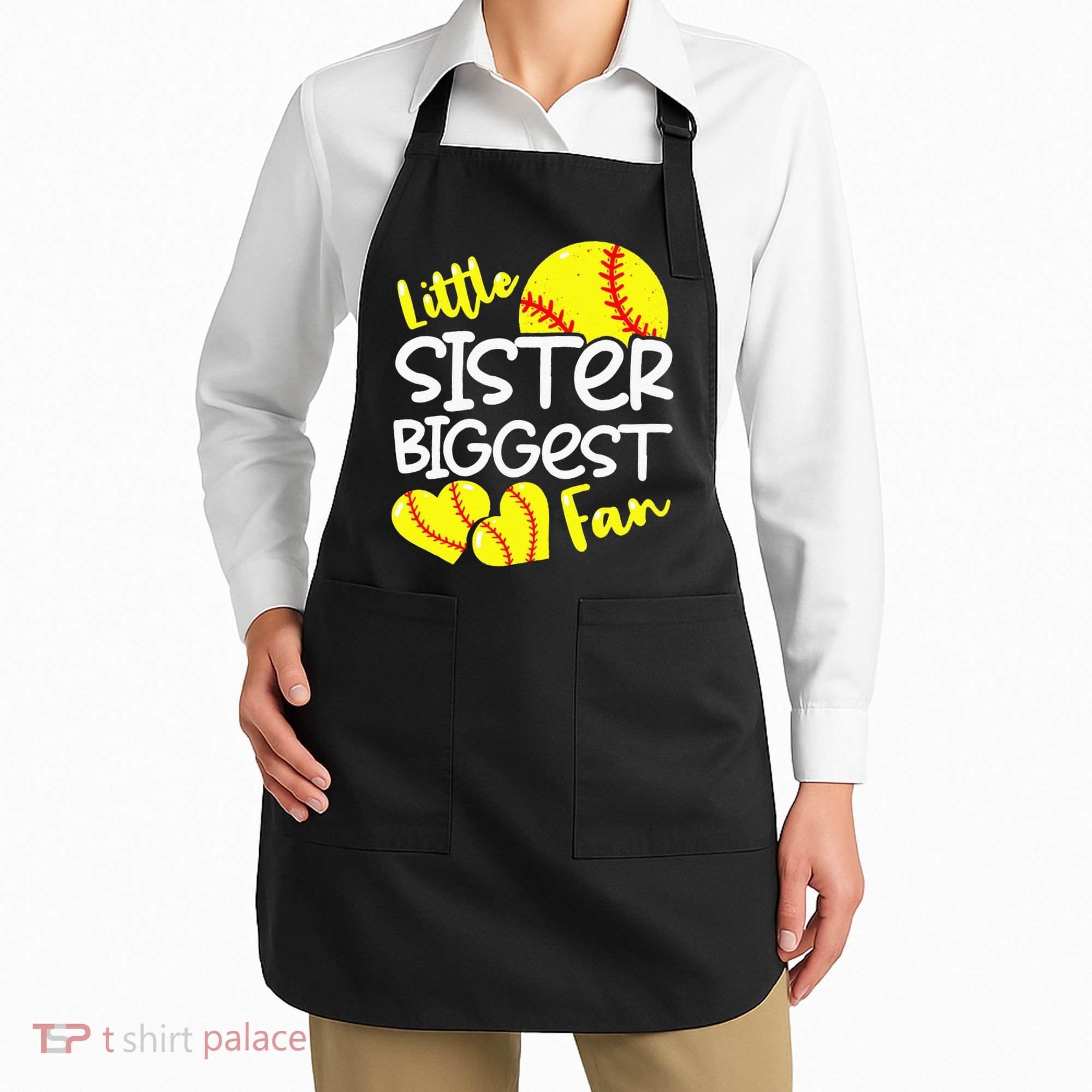 Softball Little Sister Biggest Fan Apron