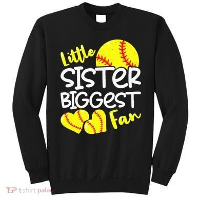 Softball Little Sister Biggest Fan Sweatshirt