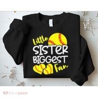 Softball Little Sister Biggest Fan Sweatshirt thumb 2