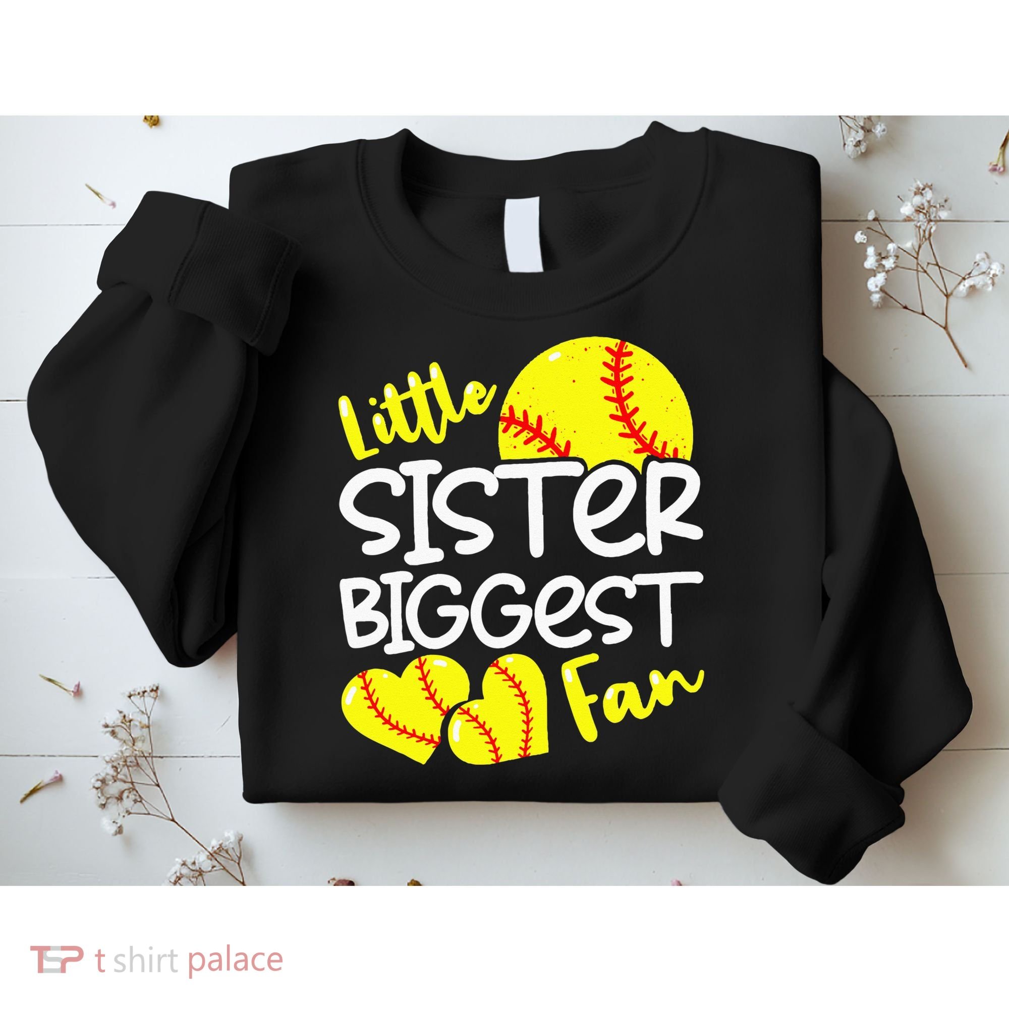 Softball Little Sister Biggest Fan Sweatshirt