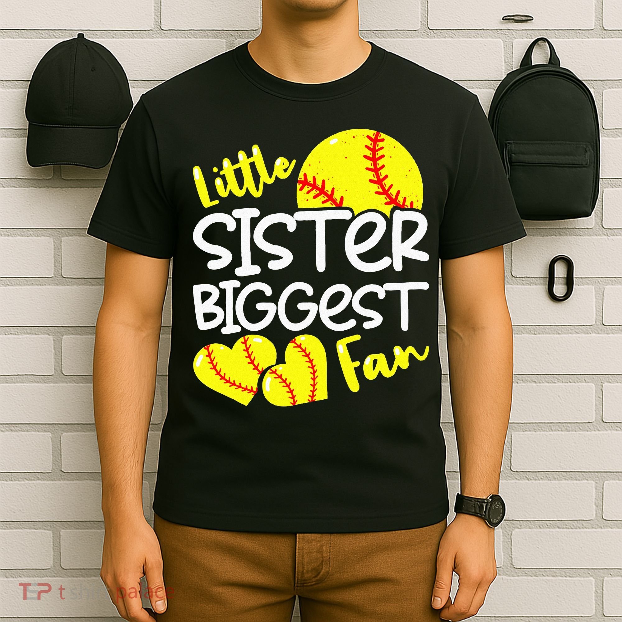 Softball Little Sister Biggest Fan T-Shirt