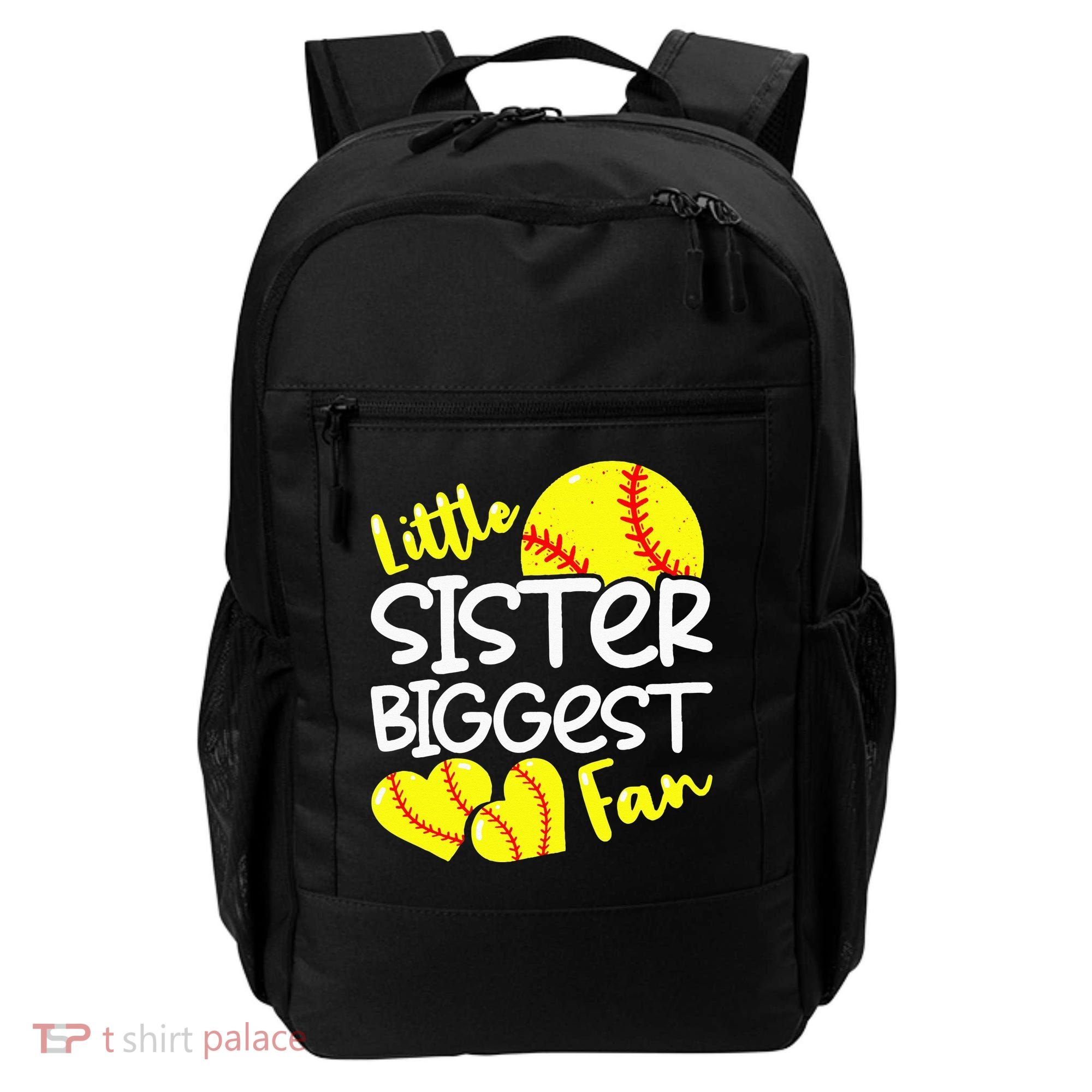 Softball Little Sister Biggest Fan Backpack