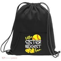 Softball Little Sister Biggest Fan Sweatshirt Cinch Pack Bag thumb 0