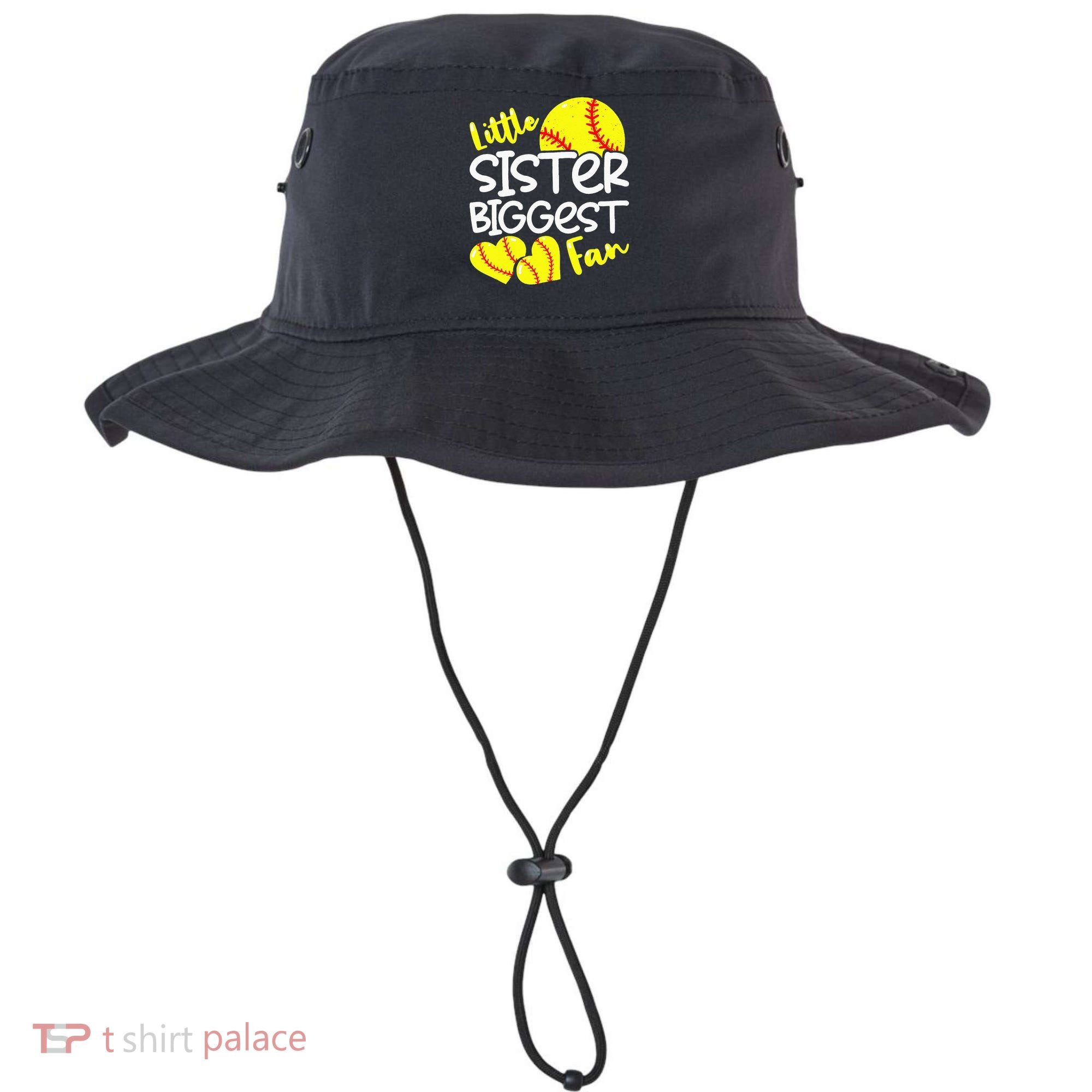 Softball Little Sister Biggest Fan Bucket Hat