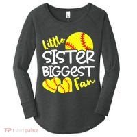 Softball Little Sister Biggest Fan Women's Perfect Tri Tunic Long Sleeve Shirt thumb 0