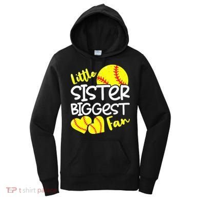Softball Little Sister Biggest Fan Women's Hoodie