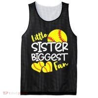 Softball Little Sister Biggest Fan Mesh Reversible Basketball Jersey Tank thumb 0