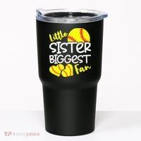 Softball Little Sister Biggest Fan Tumbler thumb 0