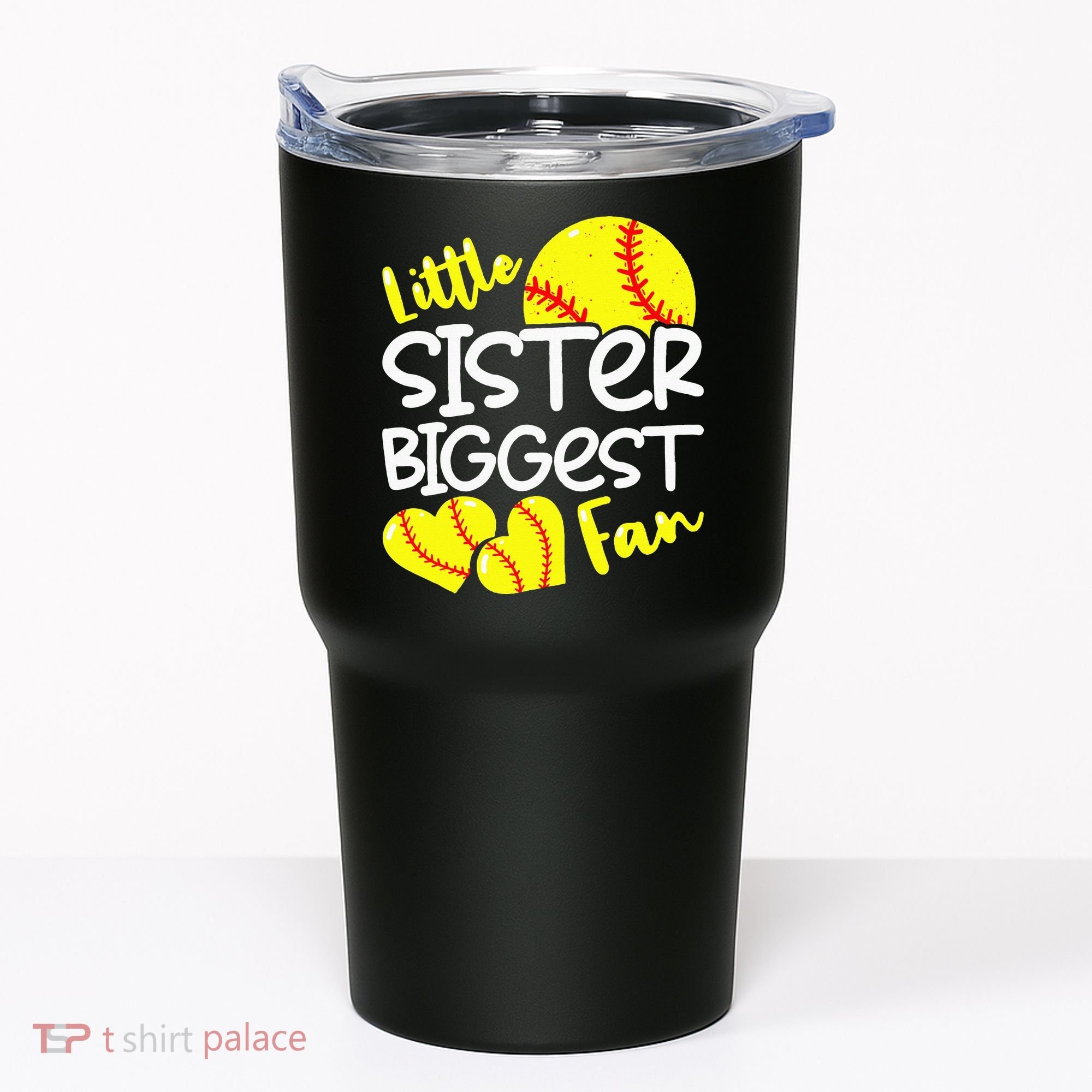 Softball Little Sister Biggest Fan Tumbler