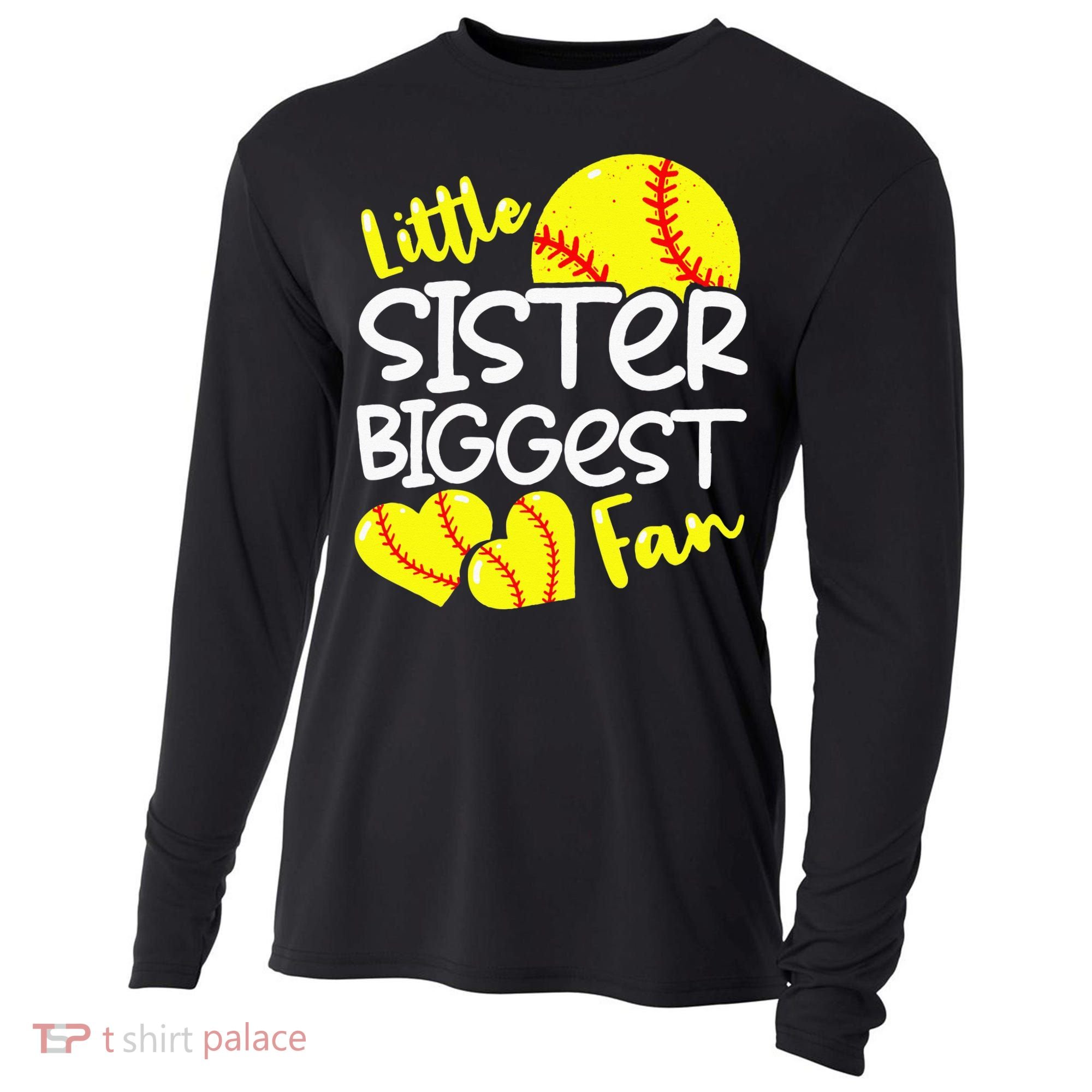 Softball Little Sister Biggest Fan Cooling Performance Long Sleeve Crew