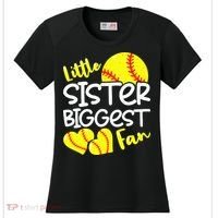 Softball Little Sister Biggest Fan Women's Cooling Performance Crew T-Shirt thumb 0