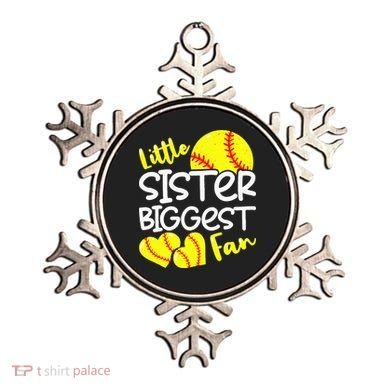 Softball Little Sister Biggest Fan Ornament
