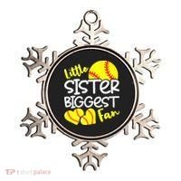 Softball Little Sister Biggest Fan Ornament thumb 0