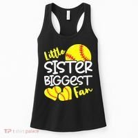 Softball Little Sister Biggest Fan Women's Tank Top thumb 0