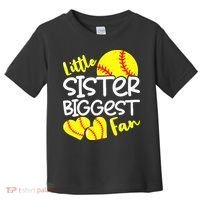 Softball Little Sister Biggest Fan Toddler T-Shirt thumb 0