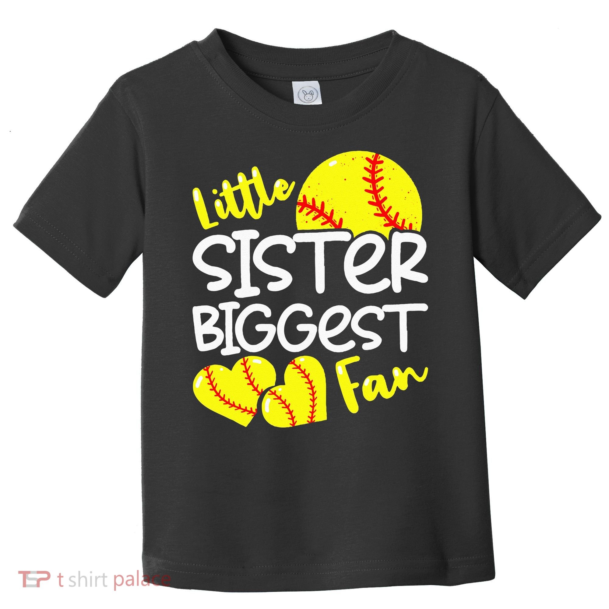 Softball Little Sister Biggest Fan Toddler T-Shirt