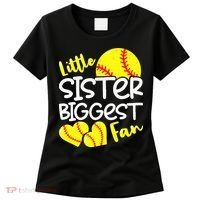Softball Little Sister Biggest Fan Women's T-Shirt thumb 0
