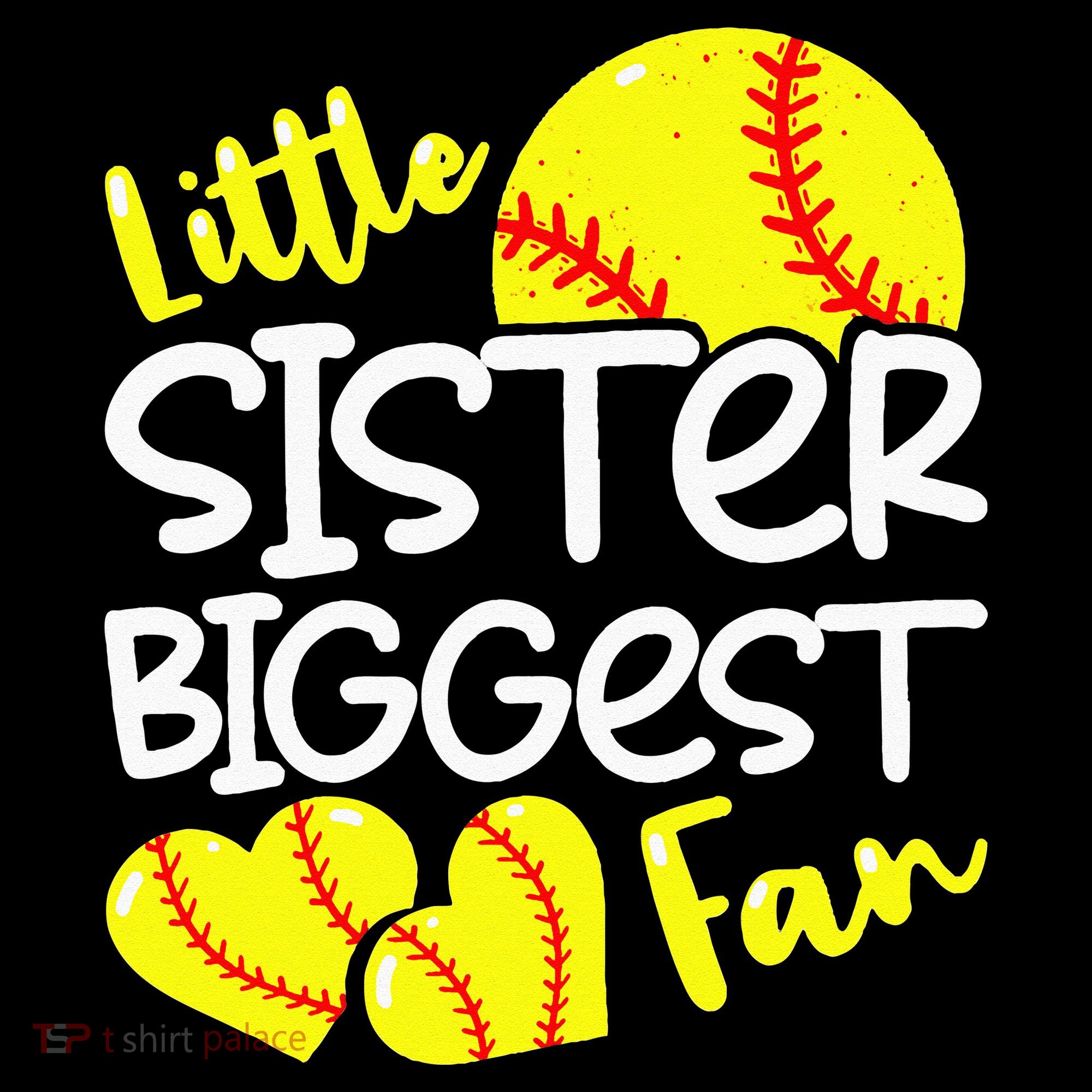 Softball Little Sister Biggest Fan Kids Sweatshirt