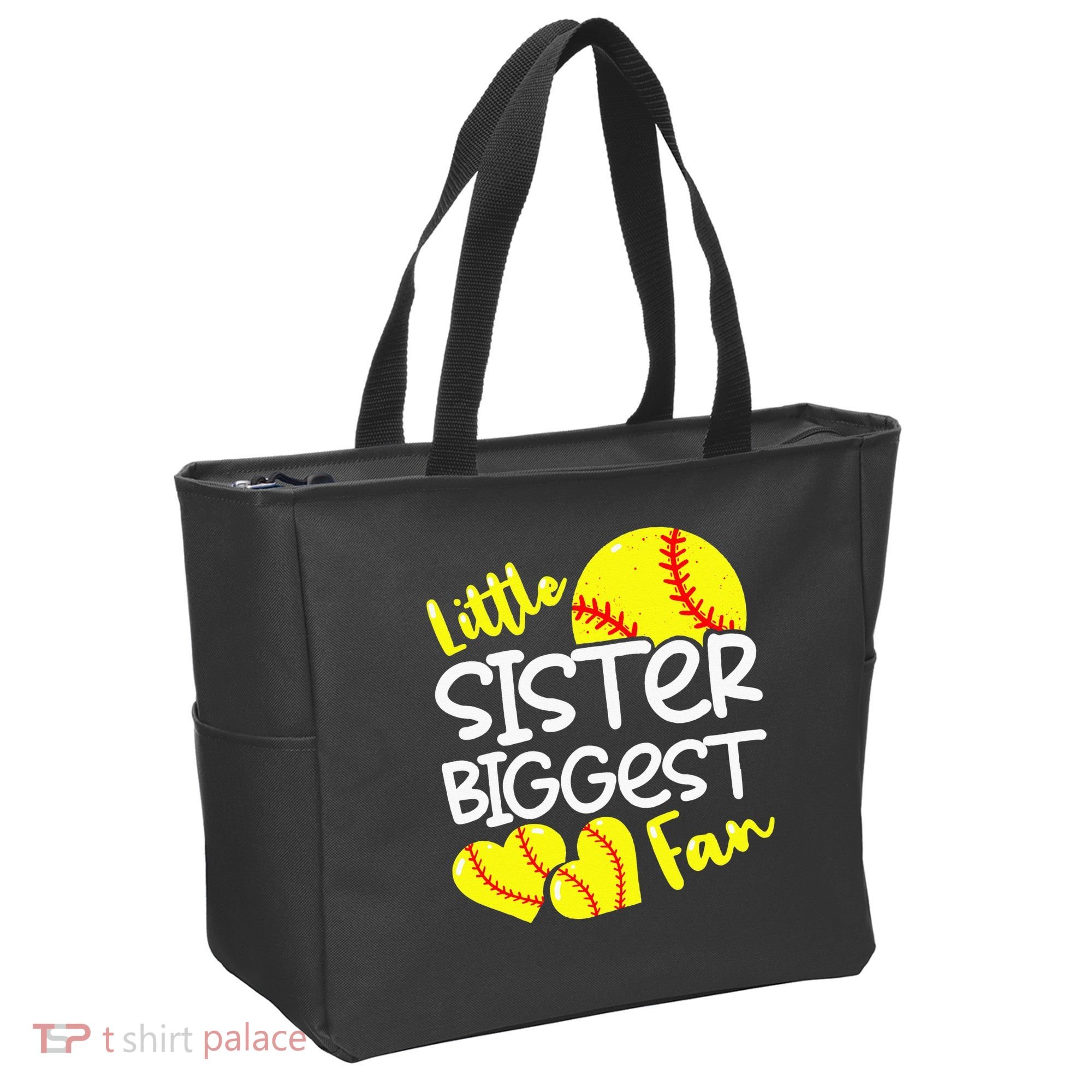 Softball Little Sister Biggest Fan Tote Bag