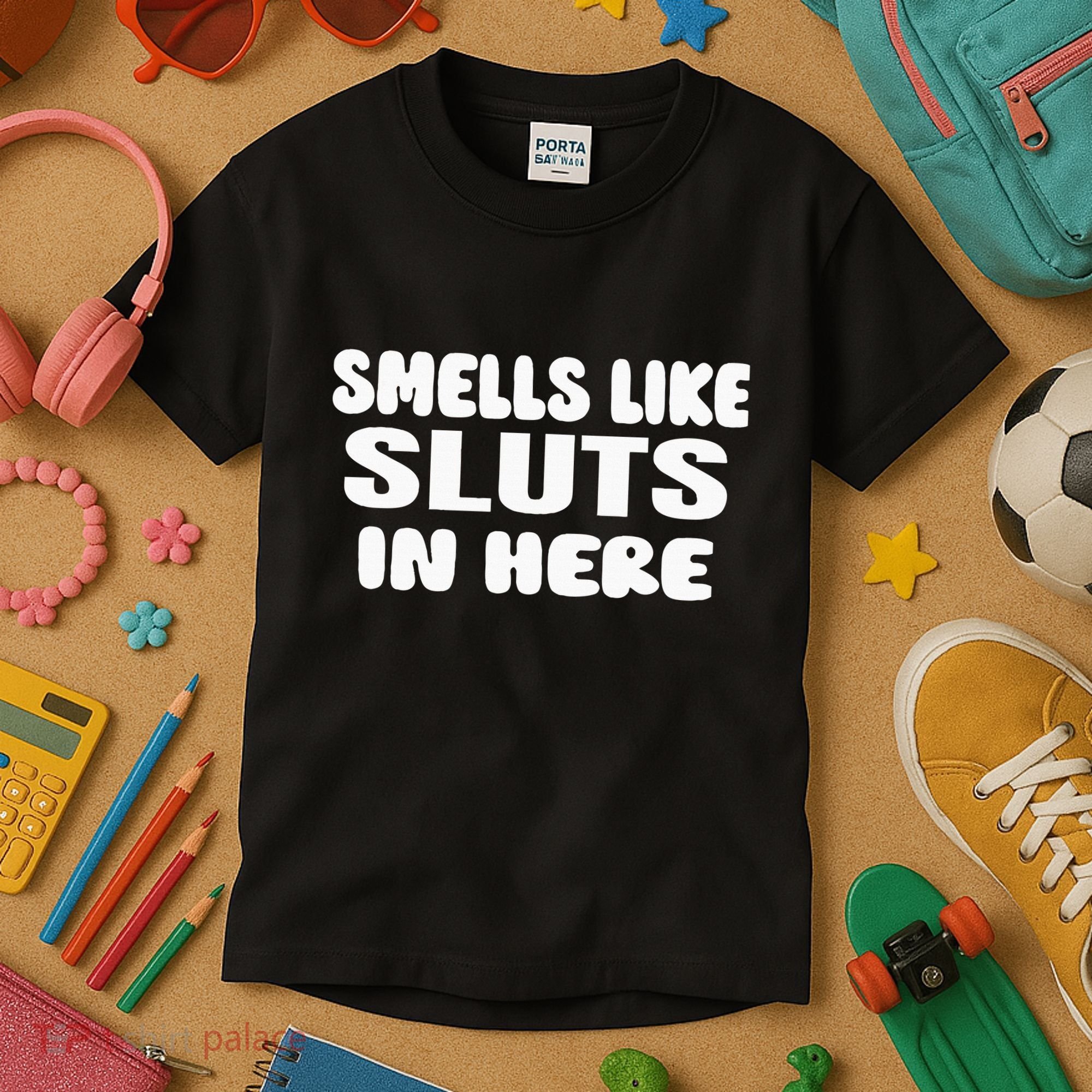 Smells Like Sluts In Here Funny Party Bbq College Frat Kids T-Shirt