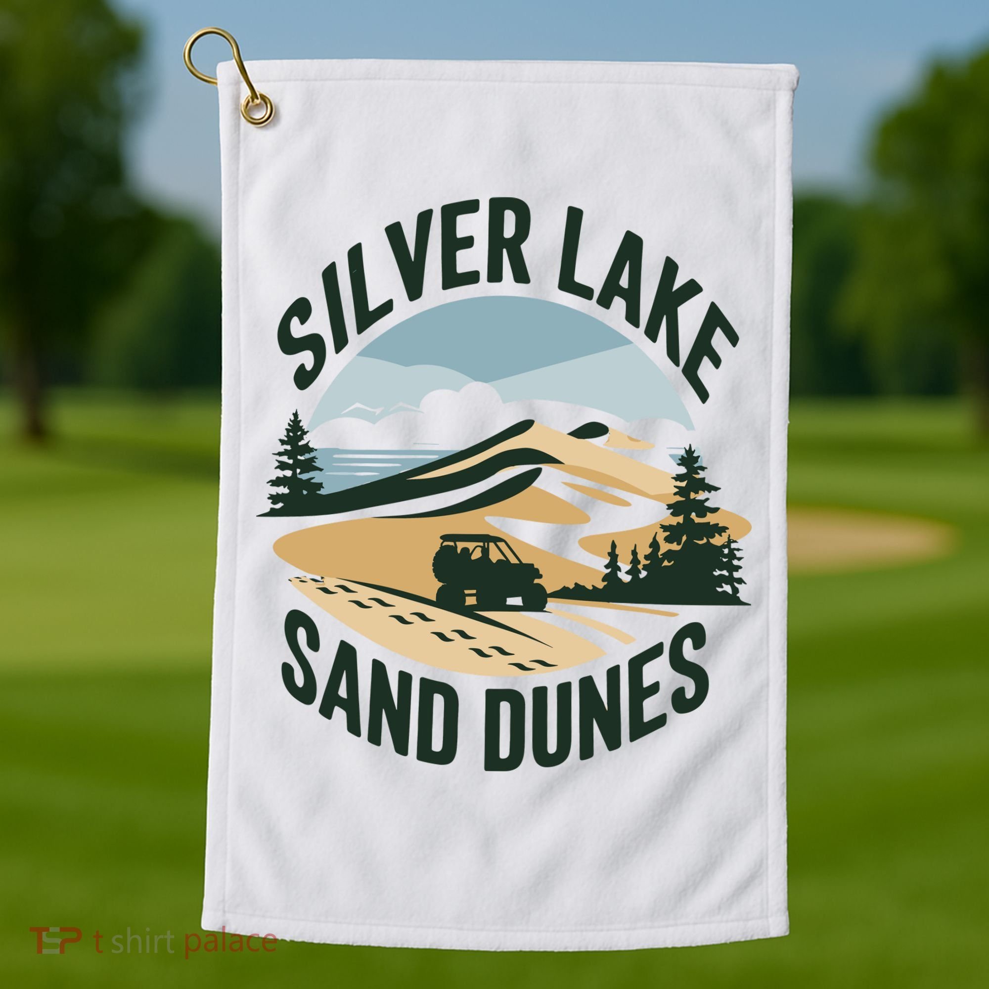 Silver Lake Sand Dunes Michiganall Terrain Vehicles Golf Towel