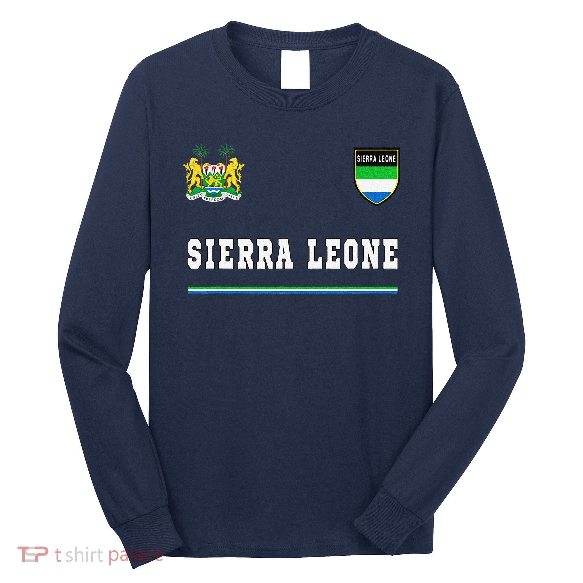 Sierra Leone Sportssoccer Jersey Flag Football Long Sleeve Shirt