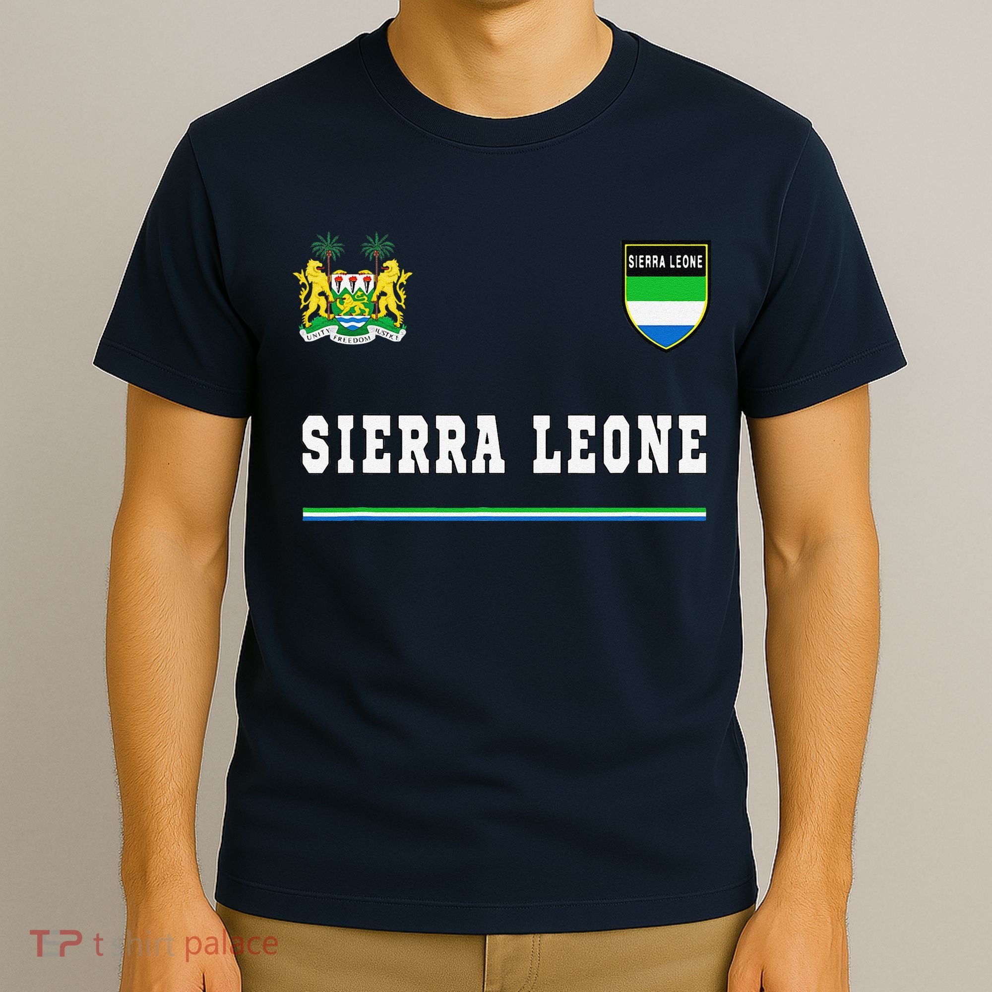 Sierra Leone Sportssoccer Jersey Flag Football T-Shirt