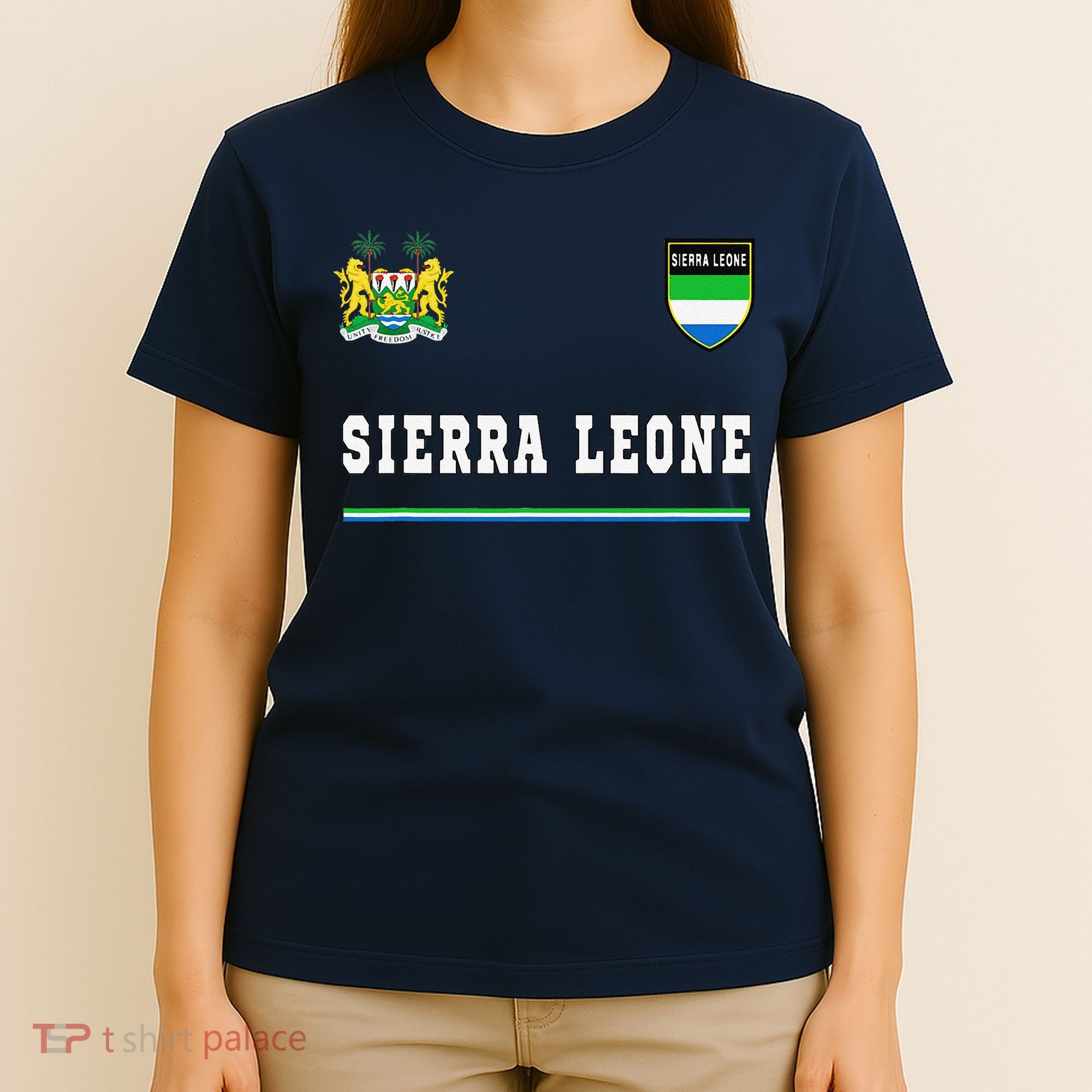 Sierra Leone Sportssoccer Jersey Flag Football T-Shirt