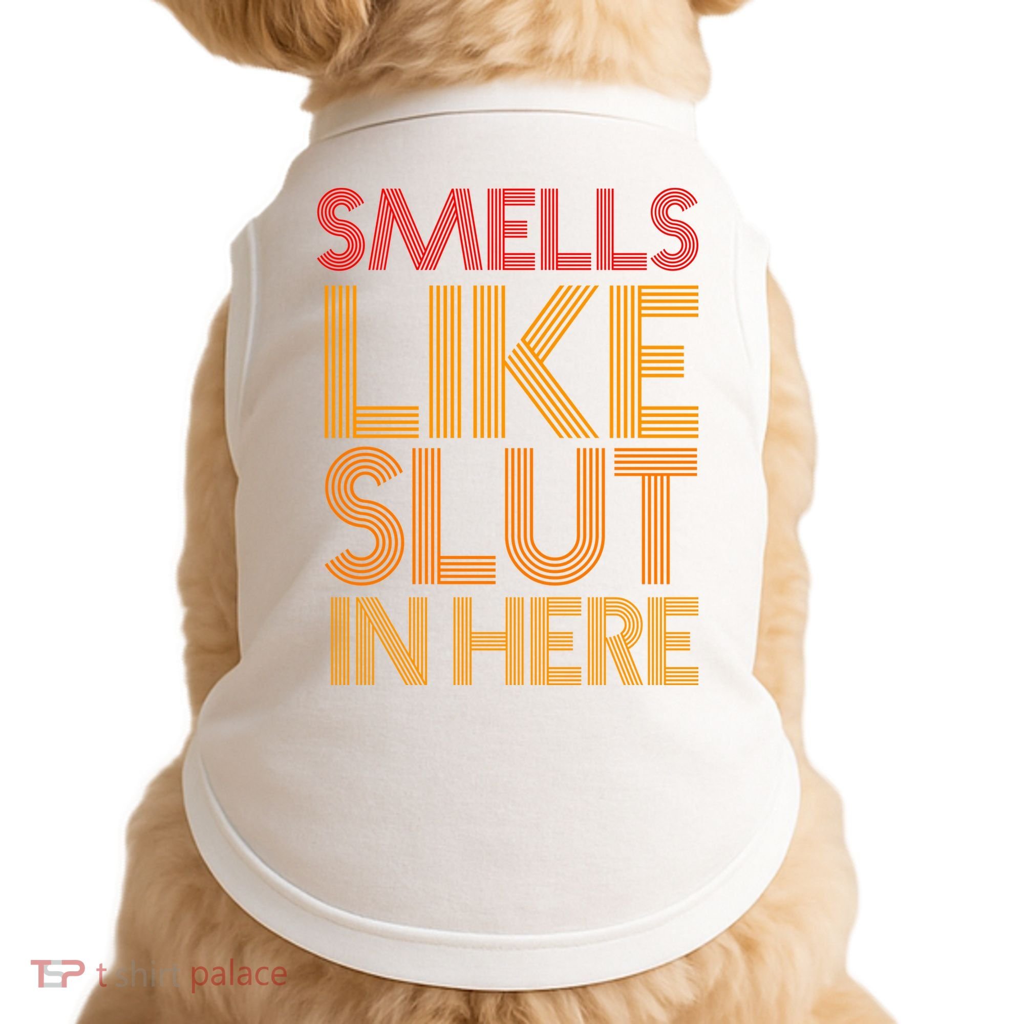 Smells Like Slut In Here Funny Humor Doggie Tank