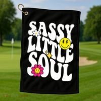 Sassy Little Soul Groovy Retro Cute Golf Towel thumb 1