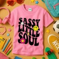 Sassy Little Soul Groovy Retro Cute Kids T-Shirt thumb 3