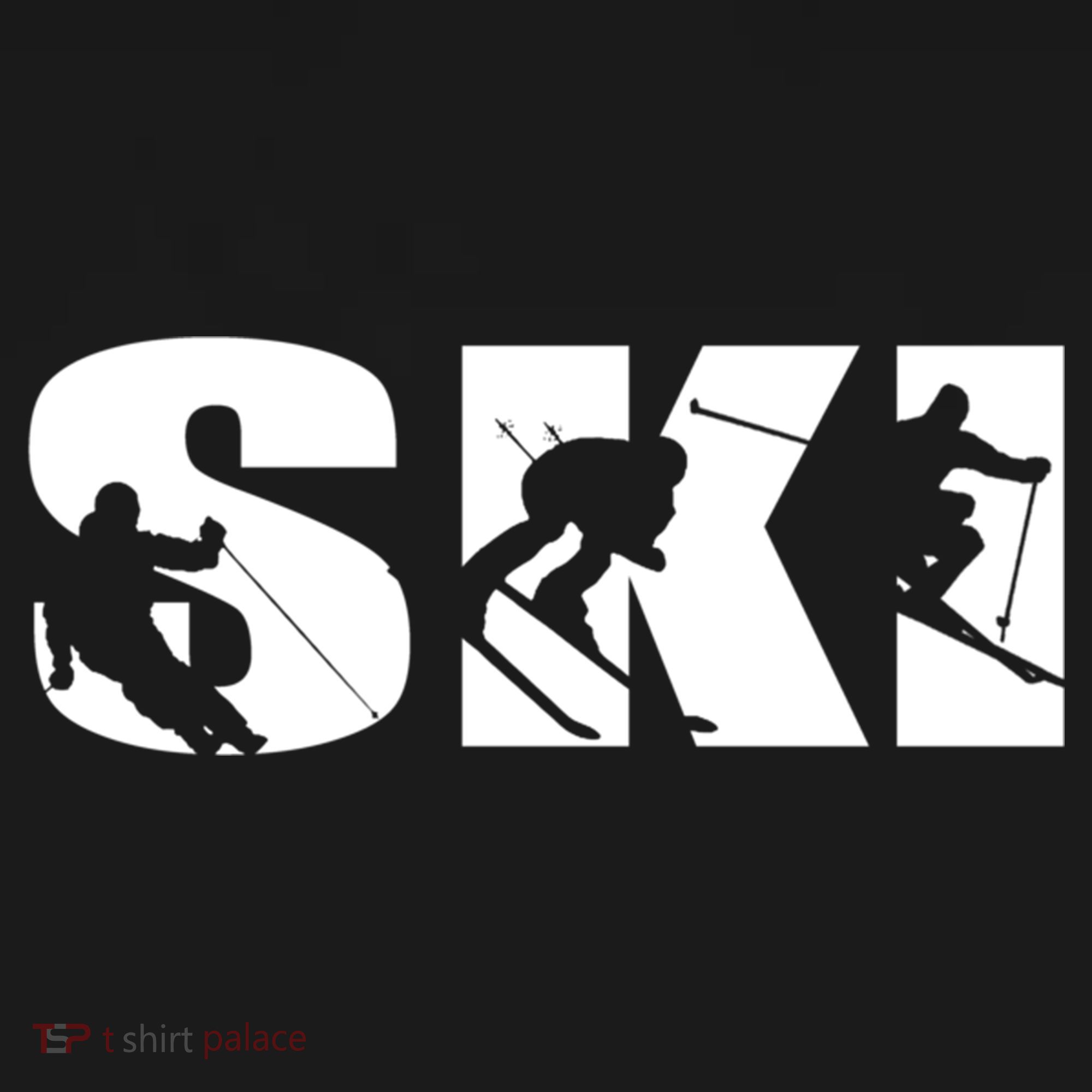 Ski Long Sleeve Tshirt For Skiing Lovers Silhouette Skiers Apron
