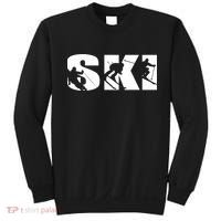 Ski Long Sleeve Tshirt For Skiing Lovers Silhouette Skiers Sweatshirt thumb 0
