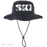 Ski Long Sleeve Tshirt For Skiing Lovers Silhouette Skiers Bucket Hat thumb 0
