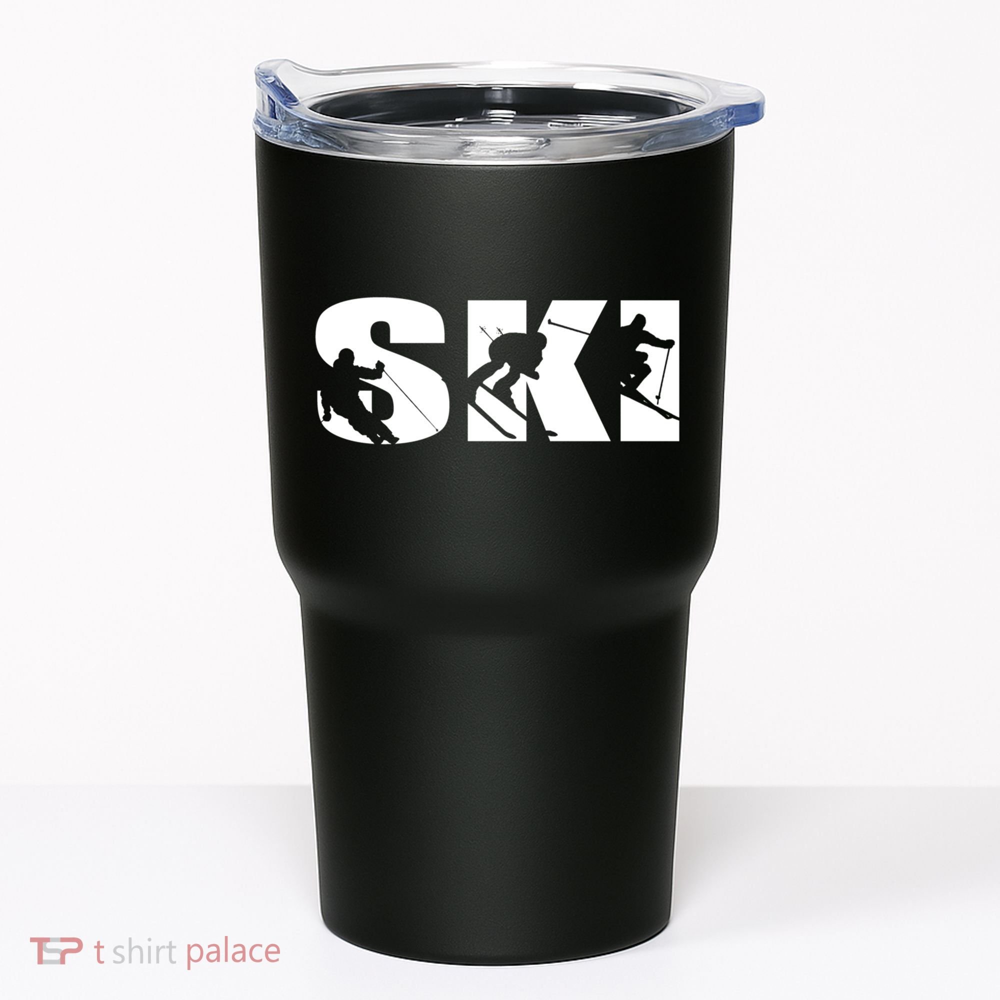 Ski Long Sleeve Tshirt For Skiing Lovers Silhouette Skiers Tumbler