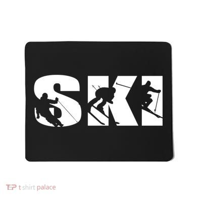 Ski Long Sleeve Tshirt For Skiing Lovers Silhouette Skiers Mousepad